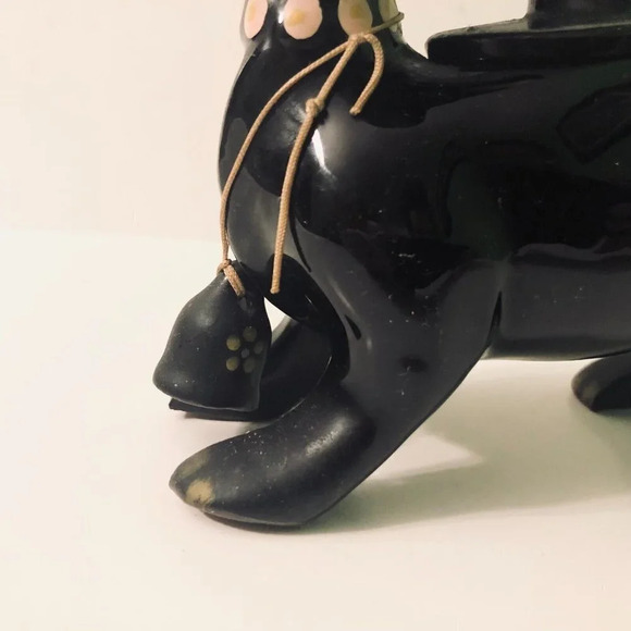 Vtg Redware Cow Sugar Bowl with Lid 5.5 Inch  Long Figurine - Picture 3 of 16